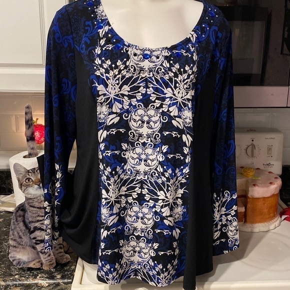 C womens Style & Co pretty stretch long sleeve top 1X - Picture 1 of 4